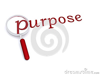 Purpose with magnifying glass Stock Photo