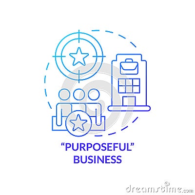 Purposeful business blue gradient concept icon Cartoon Illustration