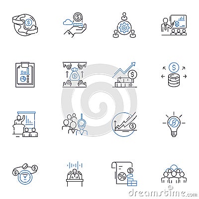 Purposes line icons collection. Intentions, Objectives, Goals, Ambitions, Aims, Targets, Mission vector and linear Vector Illustration