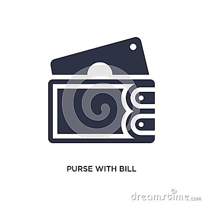 purse with bill icon on white background. Simple element illustration from airport terminal concept Vector Illustration