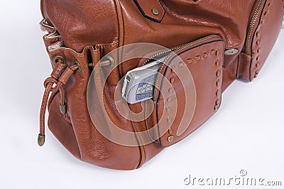 Purse and cell Stock Photo
