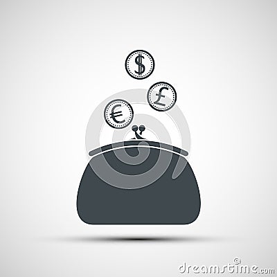 Purse with coins Vector Illustration