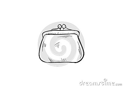 Purse doodle icon vector with Vector Illustration