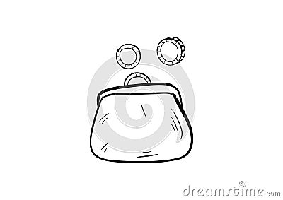 Purse doodle icon vector with Stock Photo