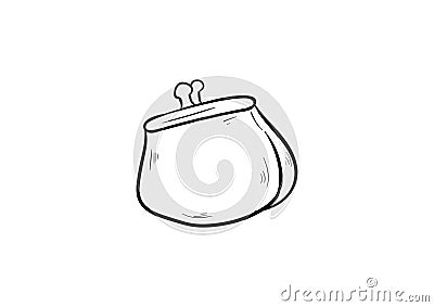 Purse doodle icon vector with Vector Illustration