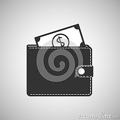 Purse and money icon vector Vector Illustration