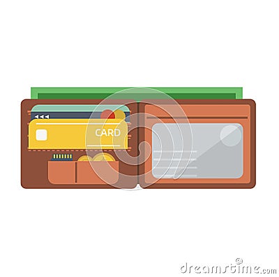 Purse wallet vector isolated Vector Illustration