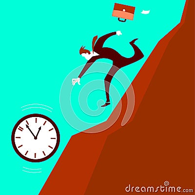 Pursuit of time. The missed opportunities Vector Illustration