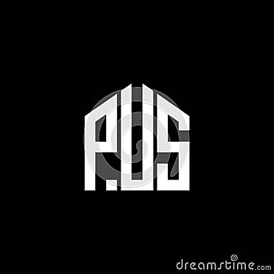 PUS letter logo design on BLACK background. PUS creative initials letter logo concept. PUS letter design Vector Illustration