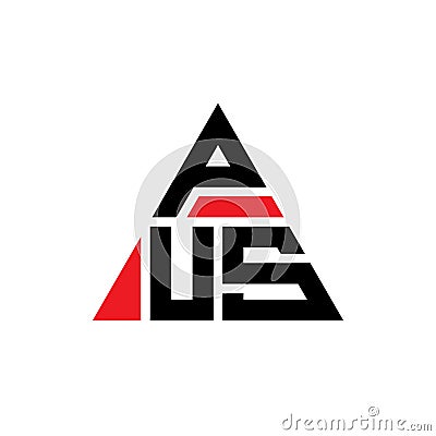 PUS triangle letter logo design with triangle shape. PUS triangle logo design monogram. PUS triangle vector logo template with red Vector Illustration