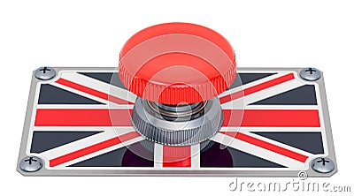 Push button with British flag, 3D rendering Stock Photo