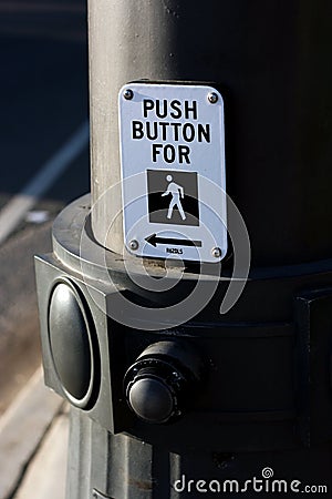 Push button for crossing Stock Photo