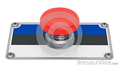 Push button with Estonian flag, 3D rendering Stock Photo