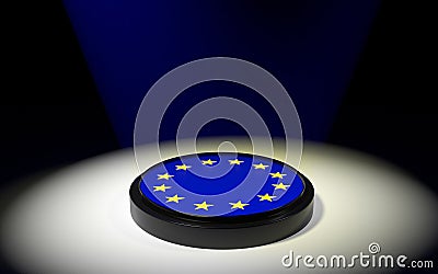The push button with EU flag Stock Photo