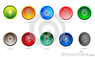Push buttons finger scan identification icon element decorative abstract background vector illustration Vector Illustration