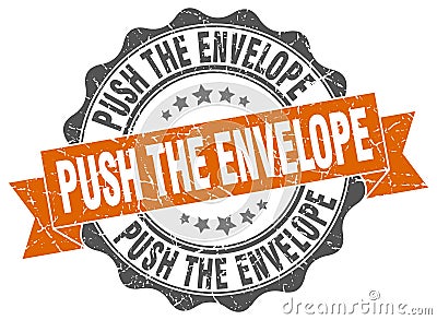 push the envelope seal. stamp Vector Illustration