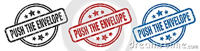 push the envelope stamp. push the envelope round isolated sign. Vector Illustration