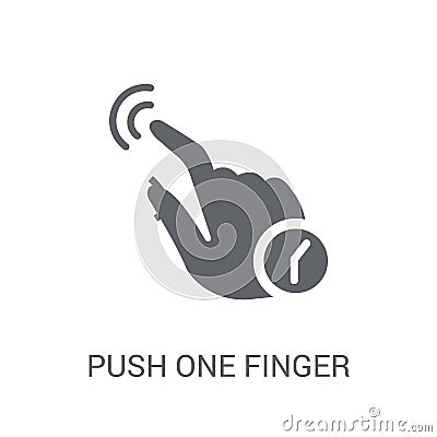 Push one finger and wait icon. Trendy Push one finger and wait l Vector Illustration