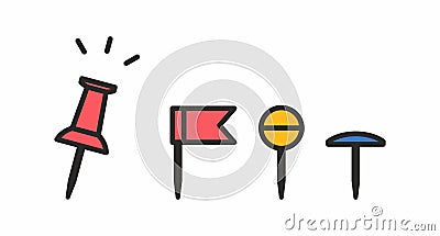 Push pin icon Vector Illustration