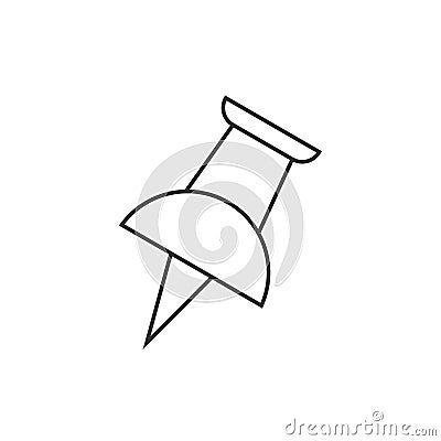 Push pin outline icon Vector Illustration