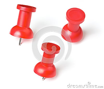 Push pin or thumb tack set isolated Stock Photo