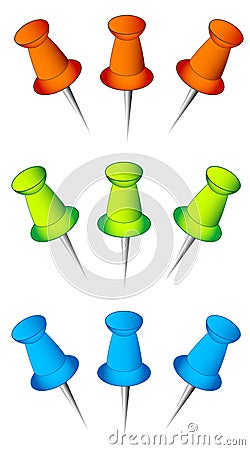 Push pins Vector Illustration