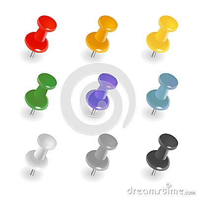 Push pins Vector Illustration