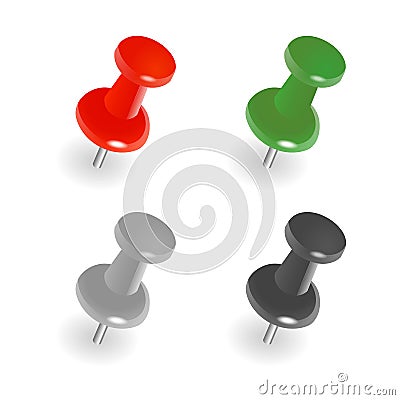 Push pins Vector Illustration