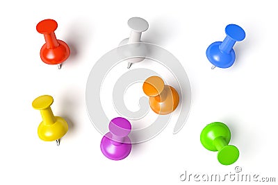 Push pins set Stock Photo