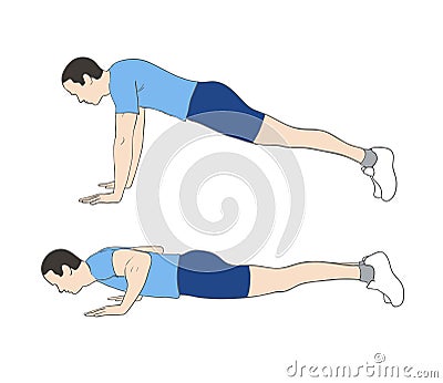 Push-up Cartoon Illustration