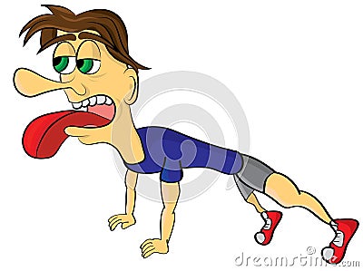 Push up illustration Cartoon Illustration