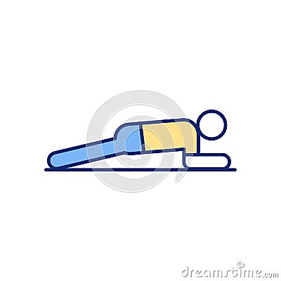 Push-ups RGB color icon Vector Illustration