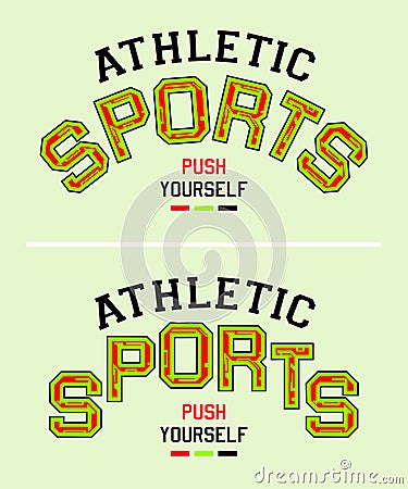 Push yourself athletic sports design typography printed t shirt vector illustration Vector Illustration