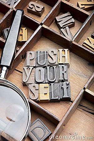 Push yourself Stock Photo