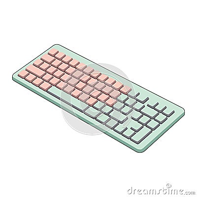 Pushing buttons on modern computer keyboard Vector Illustration