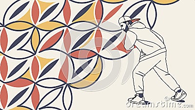 Pushing geometric shape, abstract labor illustration design vector design Generative AI Vector Illustration