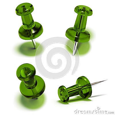 Pushpin drawing pin thumbtack, design element set Stock Photo