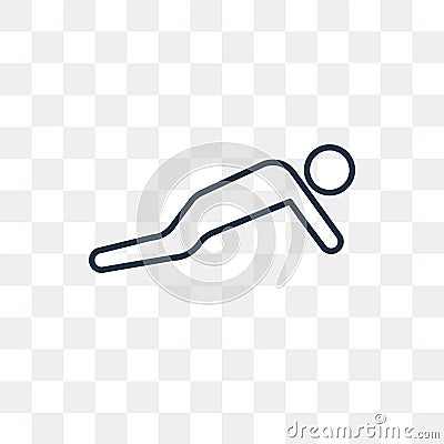 Pushups Exercises vector icon isolated on transparent background Vector Illustration