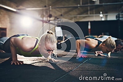 Pushups are a simple and effective exercise Stock Photo