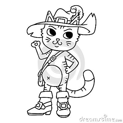 Puss in boots. Children illustration. Vector Illustration