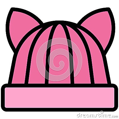 Pussyhat icon, Feminism related vector Vector Illustration