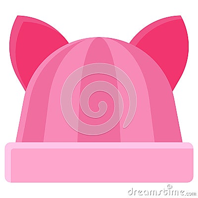 Pussyhat icon, Feminism related vector Vector Illustration