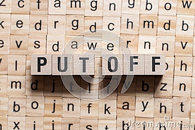 Put off word concept Stock Photo