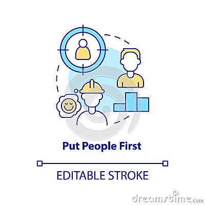 Put people first concept icon Vector Illustration