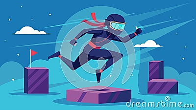 Put your reflexes to the test with a VR ninja course that features lightningfast jumping and dodging techniques.. Vector Vector Illustration