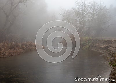 Putah Creek in Davis, California, USA Stock Photo