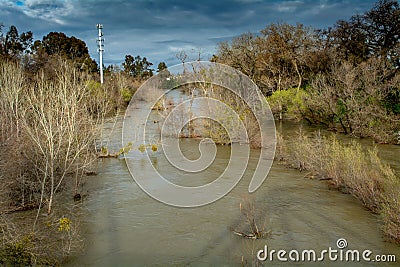 Putah Creek in Winters, California, USA Stock Photo