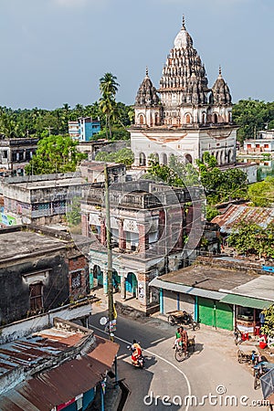 PUTHIA, BANGLADESH - NOVEMBER 10, 2016: Shiva temple in Puthia village, Banglade Editorial Stock Photo