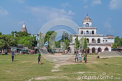 PUTHIA, BANGLADESH - NOVEMBER 10, 2016: View of Dol Mandir temple in Puthia village, Banglade Editorial Stock Photo