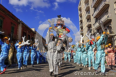 Putignano,Apulia,Italy - February 15, 2015: carnival floats. Carnival ride: allegorical float of Ilva at Putignano Carnival . Editorial Stock Photo